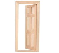 HEEPDD Porta della Casa delle Bambole in Scala 1:12, Porta in Miniatura in Legno Non Verniciato per Progetti di Box/Cover delle Bambole Fai-da-te, Accessorio di Mobili Realistico per da Costruzione