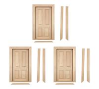 HEEPDD Porta in Miniatura per Casa delle Bambole 3 Pezzi Scala 1:12, Porte Anteriori Interne in Legno di Betulla Non Verniciate, Si Incastrano Senza Attrezzi, (Larghezza 8,5 cm Spessore 1,2 cm