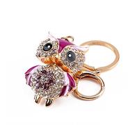 HEEPDD Portachiavi creativo, simpatico gufo portachiavi squisito portachiavi cristallo portachiavi ciondolo borsa borsa portachiavi (viola)