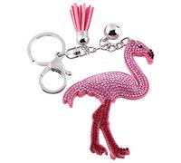 HEEPDD Portachiavi, Elegante Portachiavi Fenicottero Cristallo Rosa Portachiavi Ciondolo Borsa Portachiavi Portachiavi con Catena