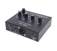 HEEPDD Preamplificatore Microfonico Bilanciato Professionale, Lega di Alluminio Nera, XLR a 3/6,35 Mm/3,5 Mm, Alimentazione 48 V, Guadagno 60 DB, per Registrazione in Studio, Streaming Live