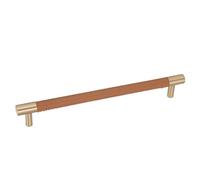 HEEPDD Pullo per Trappola per Cabinet Ottone e in Pelle per Armadietti, Maniglie Mobili Moderne Tiri per Cassetti Moderni 25.7x3,7x1,5 Cm/10.1x1.5x0.59in per Cassettiera per il Guardaroba da