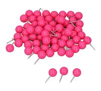 HEEPDD Puntine per Mappe con Puntine Affilate, 100 Pezzi, Plastica Resistente e Acciaio, 9,5 X 20 Mm, per Lavagne in Sughero e Mappe di Viaggio per le necessità Quotidiane (Rosa rossa)