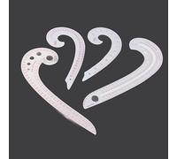 HEEPDD Righello con Curva a Virgola da 4 Pezzi, Strumento di Misurazione Leggero per e Appassionati di Artigianato, Perfetto per la Creazione di Modelli e Progetti di Cucito