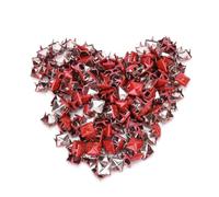 HEEPDD Rivetti da 200 Pezzi, Borchie in Metallo da 9 Mm, Punto Rosso Sul Fondo Verde per la Decorazione di Abiti e Borse in Pelle (#4)