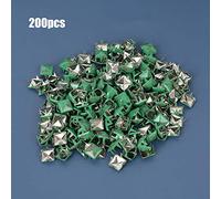 HEEPDD Rivetti da 200 Pezzi, Borchie in Metallo da 9 Mm, Punto Rosso Sul Fondo Verde per la Decorazione di Abiti e Borse in Pelle (#1)