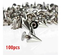 HEEPDD Rivetti in Argento, Rivetti per Lavorazione della Pelle a Forma di Punte Borchie a Vite, per Cinture Giubbotti Artigianato in Pelle Decorazione Fai da Te Riparazione in Argento, Cono Facile