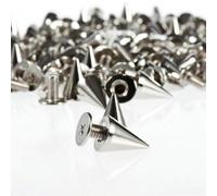 HEEPDD Rivetti in Argento, Rivetti per Lavorazione della Pelle a Forma di Punte Borchie a Vite, per Cinture Giubbotti Artigianato in Pelle Decorazione Fai da Te Riparazione in Argento, Cono Facile