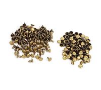 HEEPDD Rivetti per Pelle, Doppia Testa Borchie Metalliche Set 100 pz Tubolari Rivettati 8x8mm Bronzo for Artigiani Fai da Te Borse Accessori Cinture e Creazioni Personalizzate