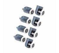 HEEPDD Rulli per Porta Doccia da 8 Pezzi, Pulegge Doppie in Plastica Resistente e Acciaio Inossidabile per un Facile Scorrimento, Ideali per Porte Doccia in Vetro da 5 Mm e 6 Mm (ruota singola)