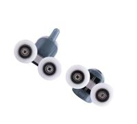 HEEPDD Rulli per Porta Doccia da 8 Pezzi, Pulegge Doppie in Plastica Resistente e Acciaio Inossidabile per un Facile Scorrimento, Ideali per Porte Doccia in Vetro da 5 Mm e 6 Mm (Due ruote)