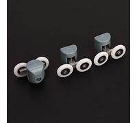 HEEPDD Rulli per Porta Doccia per Vetro da 5 Mm 6 Mm, Struttura in Acciaio Inossidabile e Plastica, Ruote Scorrevoli Lisce, 4 Rulli Superiori, Diametro 25 per Vetro da 5 6, Acciaio Inossidabile e