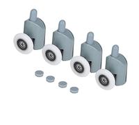 HEEPDD Rulli per Porta Doccia per Vetro da 5 Mm, Plastica e Acciaio Inossidabile, Diametro 25 Mm, 4 Rulli Inferiori, Scorrimento Liscio per Vetro da 5, Plastica e Acciaio Inossidabile, Diametro 25