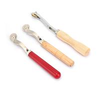 HEEPDD Ruota per Cucire di Precisione Manico in Legno Segnapunto per Progetti in Pelle, Tessuto e Carta Linee di Cucitura Precise con Albero in Alluminio Ago in Acciaio Sartoria Fai da Te Quilt