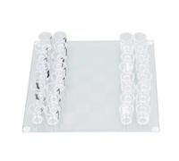 HEEPDD Scacchiera con Set da Gioco per Bere/tentativo di Pezzi in Vetro, Set da Gioco per Bere, Plastica e Vetro, Ideale per il Campeggio e i Viaggi, Grande Divertimento per gli Amici