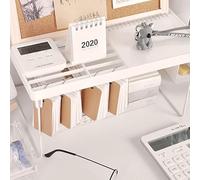 HEEPDD Scaffale per Dormitorio, Robusto Scaffale Pieghevole in Metallo PP Dal Design Semplice in Stile Desktop con Cavo Traspirante, per il Bagno Dell'ufficio (Bianco medio, altezza: ca.36 cm/14,2