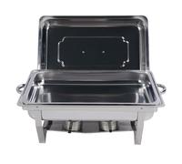 HEEPDD Scaldavivande per Buffet 9QT Scaldavivande Rettangolari per Buffet Telaio Pieghevole per Feste Catering Matrimoni Eventi all'aperto Confezione da 4 Acciaio Inossidabile Nan (Griglia singola)