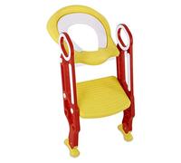 HEEPDD Scaletta WC per Bambini, Sedile Vasino Regolabile per Bambini Piccoli con Design a Doppio Bracciolo e Poggiapiedi Antiscivolo, BAGNO Verde Blu (rosso e giallo)