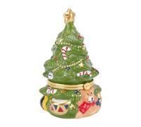 HEEPDD Scatola di Caramelle per Alberi di Natale, Organizzatore di Gioielli per il Tesoro in Ceramica per Decorazioni per le Vacanze con Glassa Lucida Festivo Home Office Scrivania