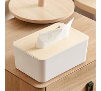 HEEPDD Scatola per Fazzoletti in Plastica, Supporto, Organizer per Fazzoletti Dal Design Moderno per Soggiorno, Camera da Letto, Ufficio, Scatola per in Plastica per Auto, Copertura in Legno