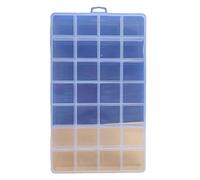 HEEPDD Scatola Portaoggetti in Plastica Trasparente con 28 Griglie, Piccolo Organizer Trasparente in ABS con Coperchio a Chiusura Ermetica per Gioielli, Elastici per Capelli, Anelli,