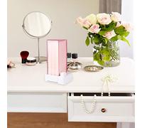 HEEPDD Scatola Portaoggetti per Cosmetici in Cotone, Dispenser Automatico per Dischetti di Cotone con Fondo Antiscivolo, Design Antipolvere per Ragazze, 6,7x3,8x1,2 Pollici (PINK)