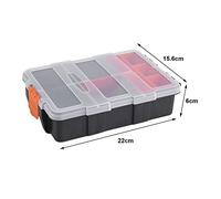 HEEPDD Scatola Portaoggetti Scatola Portaoggetti in Plastica a Due Strati per Componenti Resistenti, Impermeabile, Nera e Arancione, 8,66 X 6,14 X 2,36 Pollici, per Forniture di Stoccaggio per la