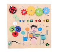 HEEPDD Scheda Sensoriale Educativa per Bambini Scheda Sensoriale in Legno, Interruttore di Illuminazione a LED Giocattolo Interattivo con Modello di Tamburo per i più Piccoli Giocattoli Puzzle per