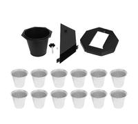 HEEPDD Secchio per Grasso per Affumicatore, Acciaio Resistente con Vernice Resistente al Calore per, Include 12 Rivestimenti