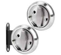 HEEPDD Serratura per Porta in Acciaio Inossidabile 304, Maniglia Ad Anello per Bagno con Finitura Galvanica, per Porte in Legno, Porte in Acciaio, Compressione Antiruggine e (argento (con lucchetto))