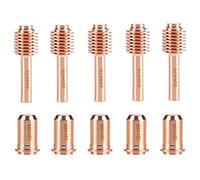 HEEPDD Set Consumabili per Taglio Al, Rame Tellurio, 5 Punte per Elettrodi e 5 Ugelli, per Cannello da Taglio Al MAX30 Saldatura Industriale