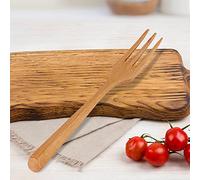 HEEPDD Set Cucchiaio e Forchetta Spoon in Legno Naturale, 2 Pezzi, 7,5 Pollici, Leggero, Portatile, per, Sala da Pranzo, Campeggio, Stoviglie per attività all'aperto (#1)