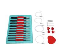 HEEPDD Set di 10 Paia di Ferri Circolari da Maglia, da 2,75 Mm a 6 Mm, Lunghezza 12 Cm, Ferri Intercambiabili con Cavi da 40 Cm, 60, 80 e 100, per Maglioni, Cappelli, Sciarpe e