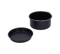 HEEPDD Set di Accessori per Friggitrice Ad Aria per Teglia, Teglia per Torta e per Pizza in Acciaio Al Carbonio, Stampo da Forno Antiaderente per Dessert e Piatti Salati, 2 Pezzi Componenti per (8