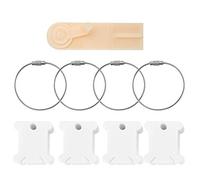 HEEPDD Set di Bobine di Filo Interdentale in Plastica, 100 Carte con Avvolgimento Manuale, Anelli di Tenuta, Bianco, Strumento per Organizzare il Filo da Ricamo a Punto Croce