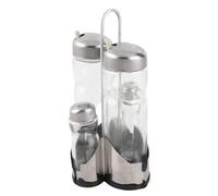 HEEPDD Set di Bottiglie per Condimenti, Portacondimenti 4 in 1 con Acciaio Inossidabile e Supporto per Caddy, per Ristorante Bar