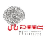 HEEPDD Set di Catene da Traino a Forma di U Accessori per Auto Cingolate RC in Metallo Set di Ganci da Traino da 100 Cm Leggero Facile da Installare Aggiornamento Visivo per Auto RC da Arrampicata