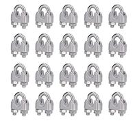 HEEPDD Set di Fascette per Cavi, Elementi di Fissaggio in Acciaio Inossidabile 304, 20 Robusti Morsetti per Cavi per l'attrezzatura e il Fissaggio dei (M5(5mm))