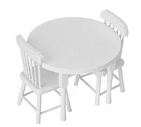 HEEPDD Set di Mobili da Sedia da Tavolo da Bambola Mini, Ornamento di Simulazione in Legno per Bambini 1:12 Casa delle Bambole, Bella Lavorazione e Aspetto Squisito per Divertimento di Gioco