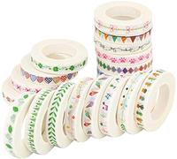 HEEPDD Set di nastri per mascheratura Washi 19Rolls, nastro per mascheratura decorativo colorato Ottimo per decorazioni fai-da-te Scrapbooking Sticker Nastro adesivo per decorazioni in carta