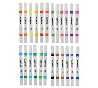 HEEPDD Set di Pennarelli a Doppia Punta, Pennarelli per Pittura Acrilica con 24 Colori Vivaci, Materiali Artistici Ad Asciugatura Rapida e Impermeabili per Bambini e Adulti