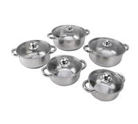 HEEPDD Set di Pentole da Set di Pentole in Acciaio Inossidabile da 5 Pezzi, e Padelle per, Casalinga, Zuppe, Salse, Utensili da Compatibili con l'induzione