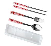 HEEPDD Set di Posate per Posate in Acciaio Inossidabile a Tre Pezzi con Delizioso Modello di Fragola Rosa per Picnic e Uso Domestico