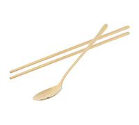 HEEPDD Set di Posate Set di Cucchiai e Bacchette in Acciaio Inossidabile 304, Stile Coreano, Lucidato a Specchio, Design Ergonomico, Stoviglie Nan da 2 Pezzi (GOLD)