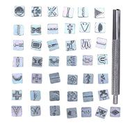 HEEPDD Set di Punzoni a Cuore in Acciaio, Materiale in Zinco, Timbri da 43 Pezzi con Manico, Ideali per Gli Appassionati di Artigianato in Pelle