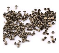 Set di rivetti a doppio tappo 100 pezzi, 6 x 8 mm in metallo tubolare rotondo in pelle Rivetto artigianale in pelle Accessori fai-da-te per borsa in tessuto Borsa Portafoglio(Bronzo)