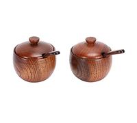 HEEPDD Set di Shaker di Sale e da 2 Pezzi Contenitore Condimento in Legno, Portata del Porto di Sale in Legno Porta del Contenitore di Condimento per Che Serve Nan
