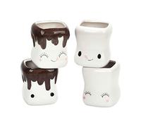 HEEPDD Set di Tazze in Ceramica con Marshmallow, Bicchieri Colorati e Carini, Perfetti Come Regali di Festa per Donne e Bambini, Lavabili in Lavastoviglie, 10x7 Cm (#2)