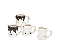 HEEPDD Set di Tazze in Ceramica con Marshmallow, Bicchieri Colorati e Carini, Perfetti Come Regali di Festa per Donne e Bambini, Lavabili in Lavastoviglie, 10x7 Cm (#1)