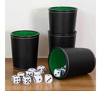 HEEPDD Set di Tazze per Dadi, Materiale in Pelle PU, Include 20 Dadi a Pois, Perfetti per Bar e Intrattenimento Domestico